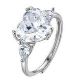 6Ct Women Heart Engagement Ring 925 Sterling Silver April Birthstone Ring Diamond Crystal Promise Wedding Bridal Jewelry Girls Gifts